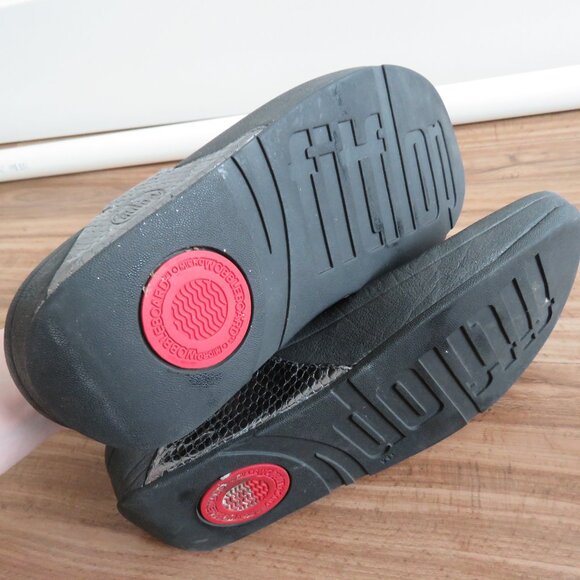 FITFLOP Petra Thong Toe Post Flip Flop Sandals in Metallic Pewter Snake US 6 - Picture 11 of 12